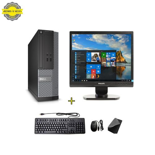 DELL Optiplex 3020 SFF Intel G1840 , 4Go , 500Go avec Ecran Philips 17&Prime;- Remis à Neuf
 Fiche Technique et Prix au Maroc