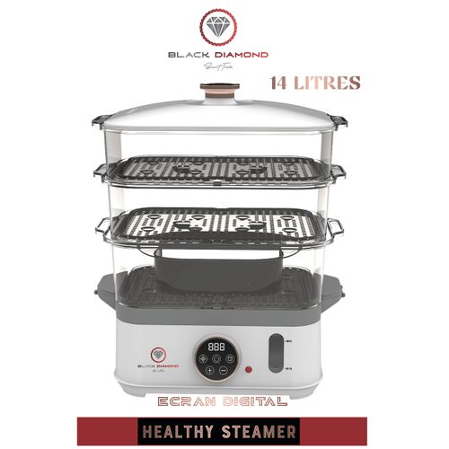 Black Diamond DIGITAL HEALTHY STEAMER 14L: Cuiseur Vapeur Sans BPA
 Fiche Technique et Prix au Maroc