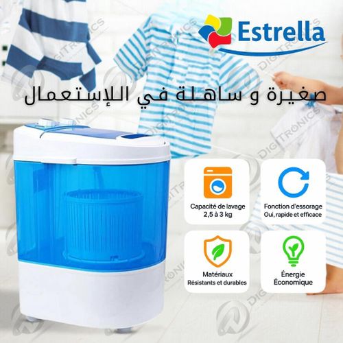 Estrella Machine À Laver 2.5/3.5 Kg Semi-automatique Avec Essorage
 Fiche Technique et Prix au Maroc