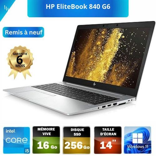 Hp EliteBook 840 G6 I5-8365U 8éme Gén RAM 16Go DDR4 256Gb SSD QWERTY – REMIS A NEUF
 Fiche Technique et Prix au Maroc