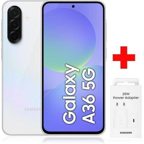 Samsung Galaxy A36 5G – 6.7 » – (8GB – 256 GB)  -50MP+12MP+5MP+/32MP -WHITE+ Adapteur Rapide 25W Inclus
 Fiche Technique et Prix au Maroc