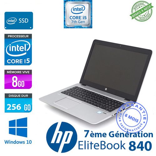 Hp Ultraportable EliteBook 840 G4 – 14&Prime; – 8GB +256GB – Intel Core i5 7ème Génération – Remis à neuf Fiche Technique et Prix au Maroc