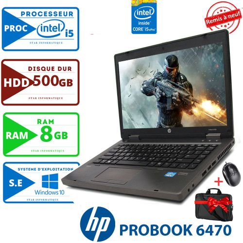 Hp PC PORTABLE PROBOOK 6470-CORE I5-RAM 8G-500G- ECRANT 14 HD- AZERTY-REMISE A NEUF
 Fiche Technique et Prix au Maroc