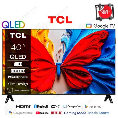 TCL 40 QLED Full HD Smart Google TV, Audio Dolby, Design sans bords, 40S5K + Support
 Fiche Technique et Prix au Maroc