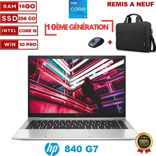 Hp PC Portable ELITEBOOK 840 G7 -10810U -INTEL CORE I5-10éme -16GB- 256GB SSD- FHD – À NEUF/
 Fiche Technique et Prix au Maroc