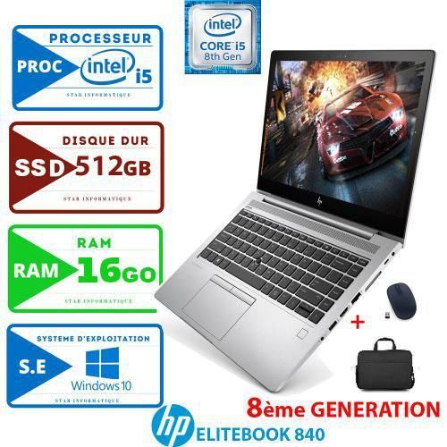 Hp ELITEBOOK 840 G5 8ÉME GÉN-CORE i5-16Go-512 Go SSD-GARANTIE DE SIX MOIS-Remis à neuf
 Fiche Technique et Prix au Maroc