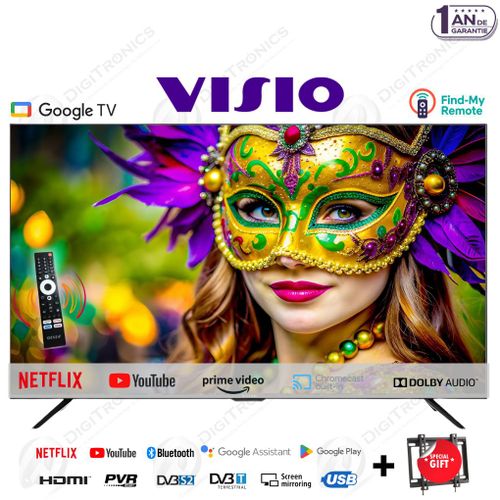 Visio 65 4K UHD Smart Google Tv, Wi-Fi Bluetooth, Find my remote, Dolby audio + Support Gratuit
 Fiche Technique et Prix au Maroc