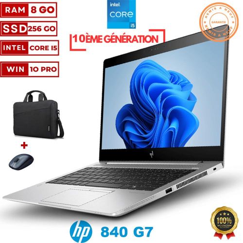 Hp PC Portable ELITEBOOK 840 G7 -10810U- 10EME GENERATION -INTEL CORE I5-10éme -8GB- 256GB SSD- FHD – À NEUF/
 Fiche Technique et Prix au Maroc