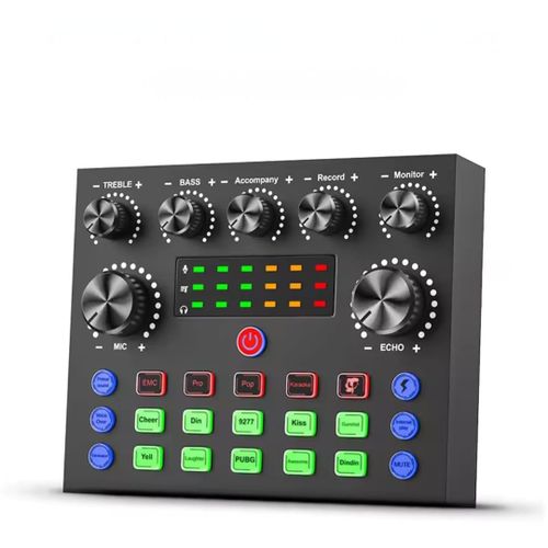 V8S Audio USB carte son externe mélangeur de son en direct divertissement personnel Streamer diffusion en direct pour PC téléphone ordinateur
 Fiche Technique et Prix au Maroc