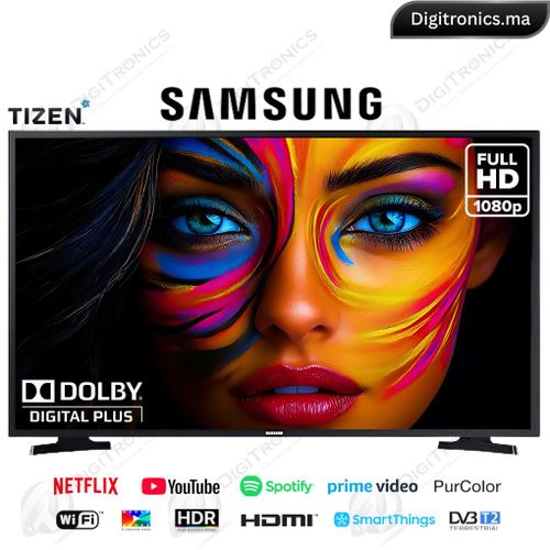 Samsung 40 Full HD Tizen OS Smart Tv, HDR, Smart Hub et Télécommande Unique, Airplay 2 + Support Gratuit
 Fiche Technique et Prix au Maroc