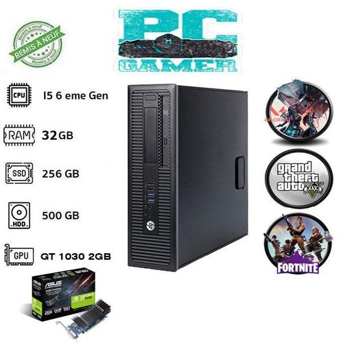 Hp PC GAMER i5 6éme Gén - 32GB RAM - 256GB SSD / 500GB HDD - NVIDIA GT 1030 2GB - remis à neuf
 Fiche Technique et Prix au Maroc