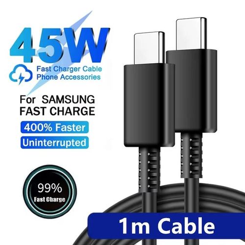 Cable For Samsung 45W Type C To Type C Super Fast Charging Cabel 1 M
 Fiche Technique et Prix au Maroc