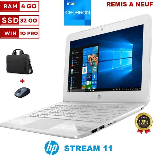 Hp PC PORTABLE  Stream11-Y009NF-Intel® Celeron® 1.6GHZ-4GB-32Go - CARTABLE ET SOURIS GRATUIT-GARANTIE DE 6 MOIS-REMISE A NEUF
 Fiche Technique et Prix au Maroc