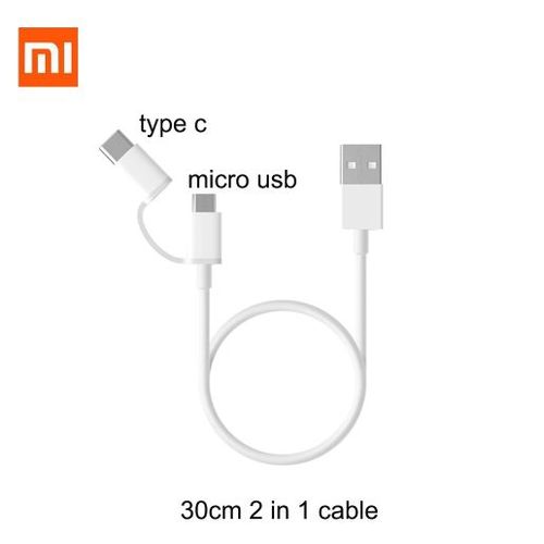 XIAOMI Mi 2-In-1 Usb Cable (Micro Usb To Type C) 30Cm (White)
 Fiche Technique et Prix au Maroc