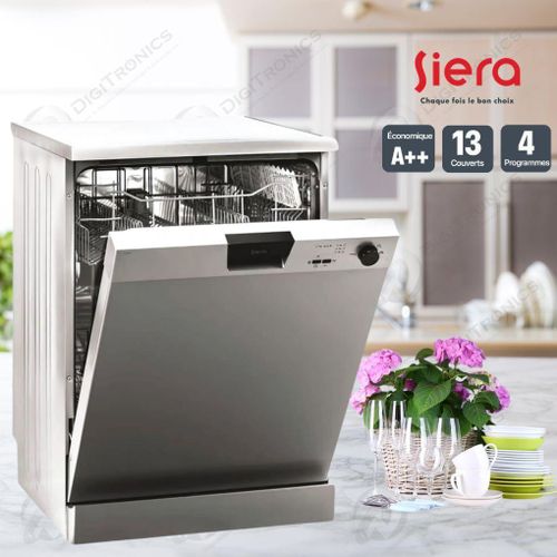 Siera Lave-vaisselle A++ silencieux 13 Couverts 4 Programmes, X13 Silver
 Fiche Technique et Prix au Maroc