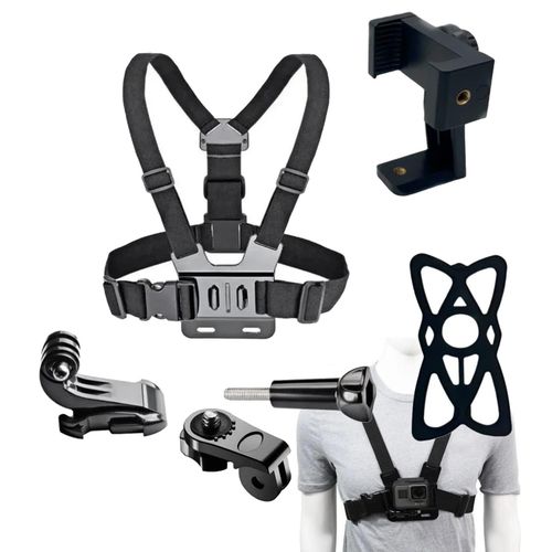 Support de Téléphone et GoPro, Réglable avec Sangle Pectorale et Harnais de Tête
 Fiche Technique et Prix au Maroc