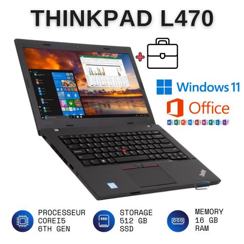Lenovo Thinkpad ThinkPad L470 Core™ i5 6TH GEN - 16Go DDR4 - 512 Go SDD - 14" FHD QWERTY ( Remis à Neuf )
 Fiche Technique et Prix au Maroc