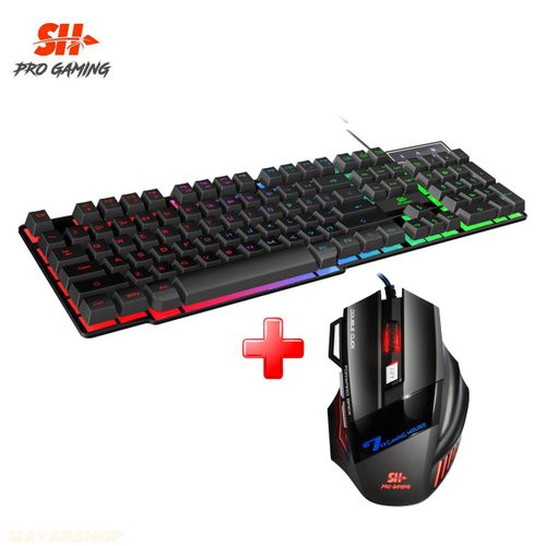 SH Pack Combo Gaming Clavier + Souris 7D USB RGB
 Fiche Technique et Prix au Maroc