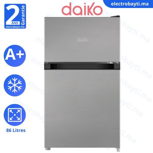Daiko Mini Réfrigérateur 86L Classe A+ Compact et Silencieux, Dark Silver, FTD-1863K
 Fiche Technique et Prix au Maroc