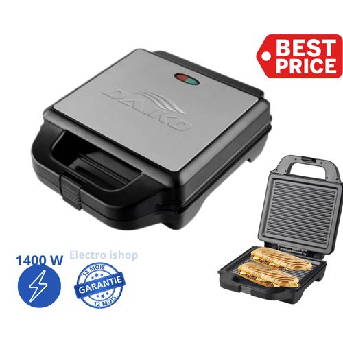 Daiko Grill panini en acier inoxydable antiadhésif en granite - 1400w - Noir
 Fiche Technique et Prix au Maroc