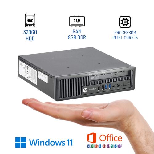 Hp EliteDesk 800 G1 USDT - Core i5-4570 - 8Go RAM / 320Go HDD - Ultra Compact & Performant
 Fiche Technique et Prix au Maroc