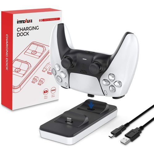 Station de charge portable pour manettes PS5, avec 2 ports de charge amovibles de type C (blanc)
 Fiche Technique et Prix au Maroc