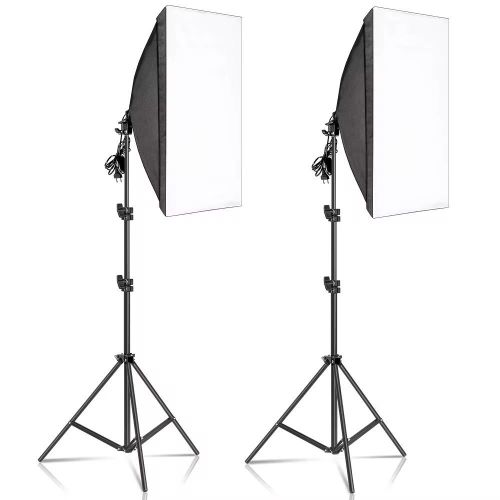 2 soft Box pour Studio Photo 50x70cm avec support de 2M
 Fiche Technique et Prix au Maroc