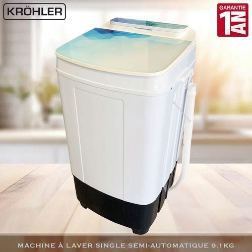 KRÖHLER Machine à laver semi-automatique 9kg sans essorage, faible consommation, KPB-9.1-SE, Garantie 1 An
 Fiche Technique et Prix au Maroc