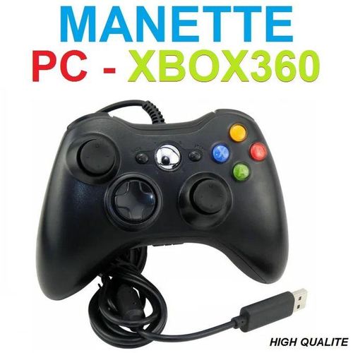 Manette PC & Xbox360 filaire USB ,design ergonomique Compatible avec Windows XP/7/8/8.1/10/11
 Fiche Technique et Prix au Maroc