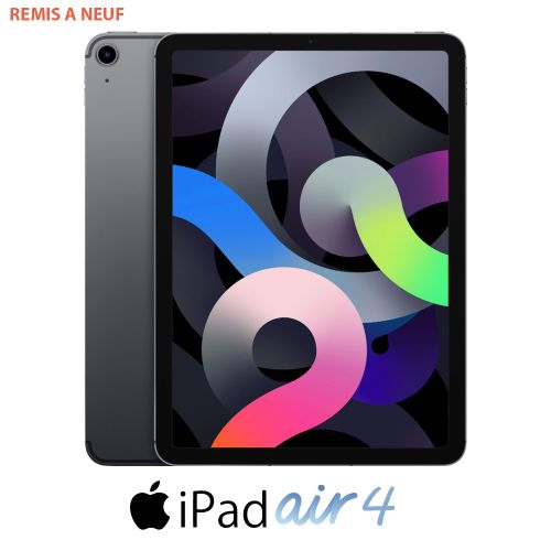 Apple Tablette-iPad AIR 4 -9.7"-ROM 64Go-RAM 4Go-iPAD OS17-GRIS-Caméra frontale 8-Caméra arrière 12- Wi-Fi (remis à neuf)
 Fiche Technique et Prix au Maroc