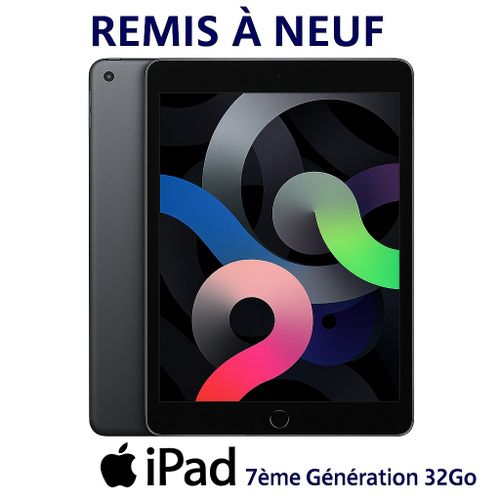 Tablette-APPLE iPad 7ème-9.7"-ROM 32Go-RAM 4Go-iPAD OS17-GRIS-Caméra frontale 2-Caméra arrière 8-WIFI (remis à neuf)
 Fiche Technique et Prix au Maroc