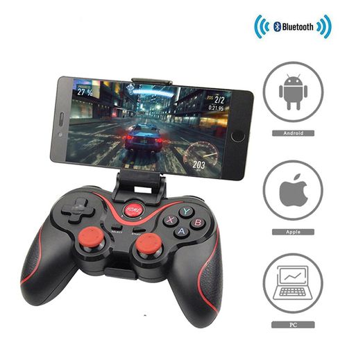Manette Bluetooth Sans Fil avec Support Telephone, Gaming Gamer Joystick - Pour Android  iOS, PS4 PS3 PC
 Fiche Technique et Prix au Maroc