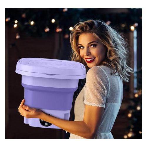 Mini-machine à laver portable pliable de 8 L avec essoreuse, idéale pour le camping et les voyages, idéale pour le linge, les sous-vêtements, les chaussettes et les petits articles, essorage trois vitesses
 Fiche Technique et Prix au Maroc