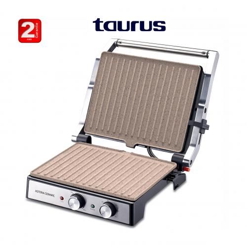 Taurus Panini Asteria ceramic revêtement en pierre 2000W Ouverture 180°- 2ans de garantie
 Fiche Technique et Prix au Maroc