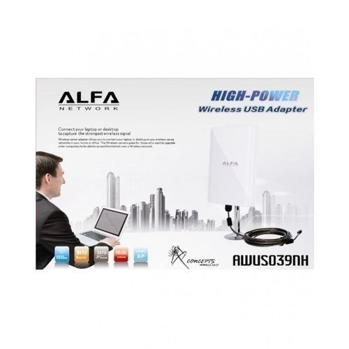 Alfa Network Carte Wifi USB  ALFA  AWUS039NH Adaptateur 98dbi High gain
 Fiche Technique et Prix au Maroc