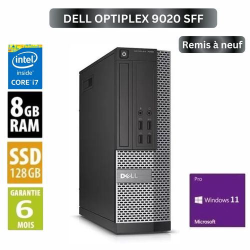 DELL Unité Central OPTIPLEX 9020 Intel Core i7 4790-3.6GHz 4éme Génération  8 Go RAM- 128Go SSD-remis à neuf
 Fiche Technique et Prix au Maroc