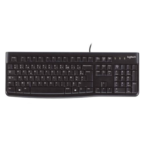 Logitech K120 Clavier Filaire pour Windows, USB Plug-and-Play, Taille Standard, Résistant Eclaboussures, Barre D'Espacement Incurvée, Compatible PC, Ordinateur Portable- Noir - AZERTY
 Fiche Technique et Prix au Maroc
