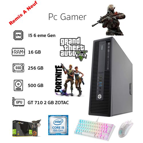 Hp PC GAMER i5 6éme Gén - 16GB RAM - 256GB SSD / 500GB HDD - NVIDIA GT 710 2GB - Windows 10 - remis à neuf
 Fiche Technique et Prix au Maroc