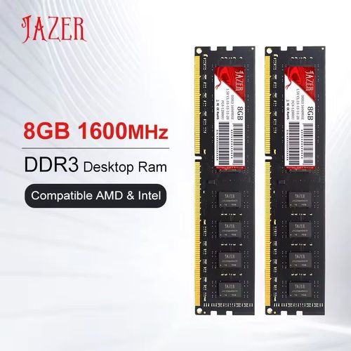 Jazer Ram 8GB DDR3 1600 MHz - Pour PC Bureau
 Fiche Technique et Prix au Maroc