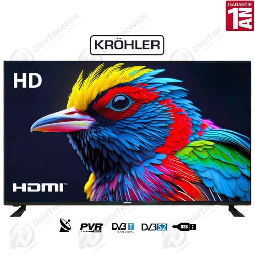 KRÖHLER 32 Pouces HD Led Récepteur intégré + TNT + HDMI + USB,  Nouveau modèle
 Fiche Technique et Prix au Maroc