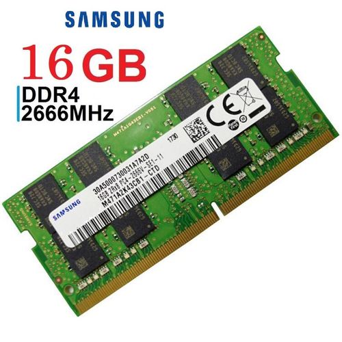 Samsung RAM 16GB DDR4 PC4-21300 DDR4-2666 MHz Pour Ordinateur Portable Mémoire Vive RAM
 Fiche Technique et Prix au Maroc