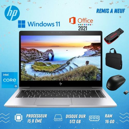 Hp EliteBook 840 G5 – 14” – Core i5 8ème Gén – 16GB RAM – 512GB SSD – QWERTY + Cartable, Clé USB 16GB, Souris sans fil (Remis à neuf)
 Fiche Technique et Prix au Maroc