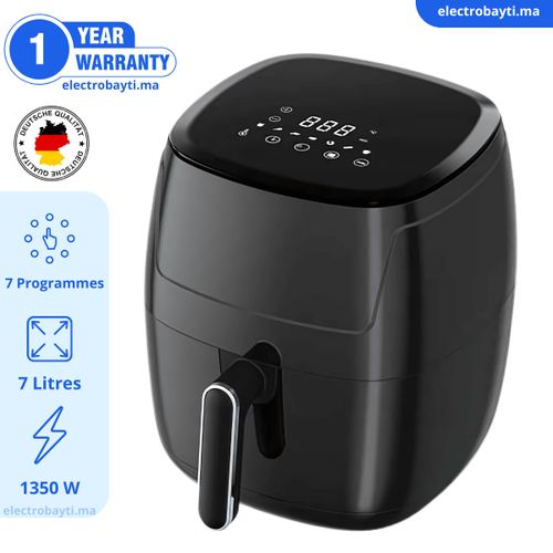 Friteuse sans huile à air chaud 7 Litres - Air fryer - Tactile
 Fiche Technique et Prix au Maroc