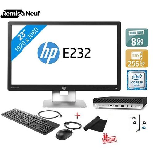 Hp Elitedesk 600 G3 Mini Core i5 - 6th Gén - 8Go , 256Go SSD avec Ecran EliteDisplay E232 23" -Remis à Neuf
 Fiche Technique et Prix au Maroc