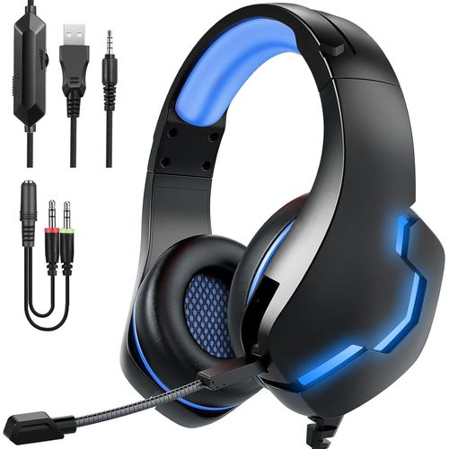 Casque Gamer J10 Bleu Casque Gaming Pour PS5 PS4 Xbox One S PC - Microphone à isolation phonique 
 Fiche Technique et Prix au Maroc
