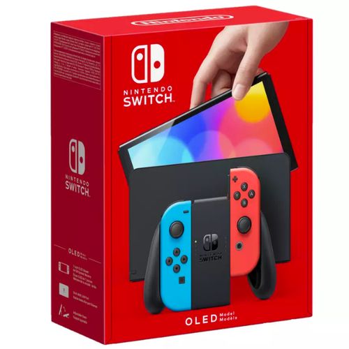 Nintendo Switch modèle OLED avec manettes Joy-Con bleu néon / rouge néon
 Fiche Technique et Prix au Maroc