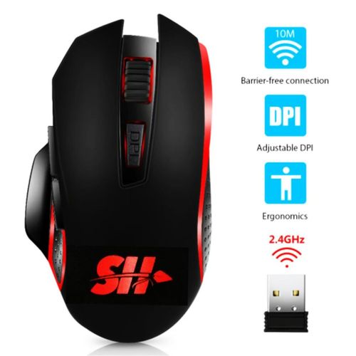 SH 2.4Ghz Souris sans Fil 6 Boutons 2400 DPI Réglable pour PC Portable, Bureau, MAC
 Fiche Technique et Prix au Maroc