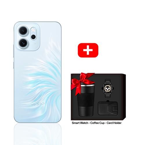 Oppo RENO14 F 5G 6.57" – 12GB+512GB – Opal Blue + Smart watch - Coffe Cup - Card Holder
 Fiche Technique et Prix au Maroc