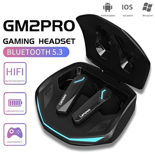 Lenovo GM2 Pro Écouteurs Bluetooth V5.3, Gaming, ENC Annulation, appel HD, tactile
 Fiche Technique et Prix au Maroc