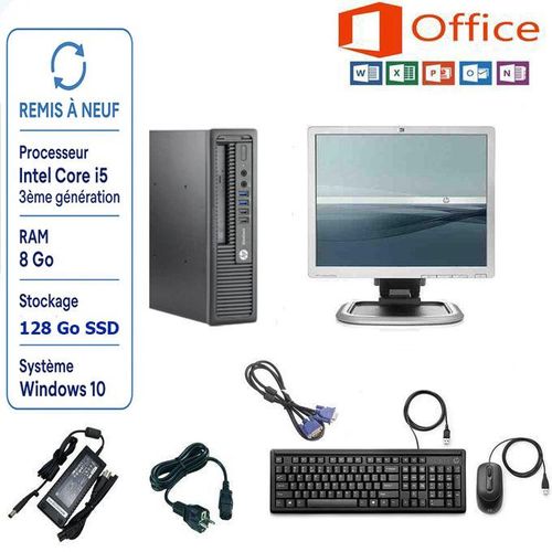 Hp Pack PC Bureau Complet – Core i5 4éme - 8Go RAM - 128Go SSD - Écran 17” - Remis a Neuf
 Fiche Technique et Prix au Maroc